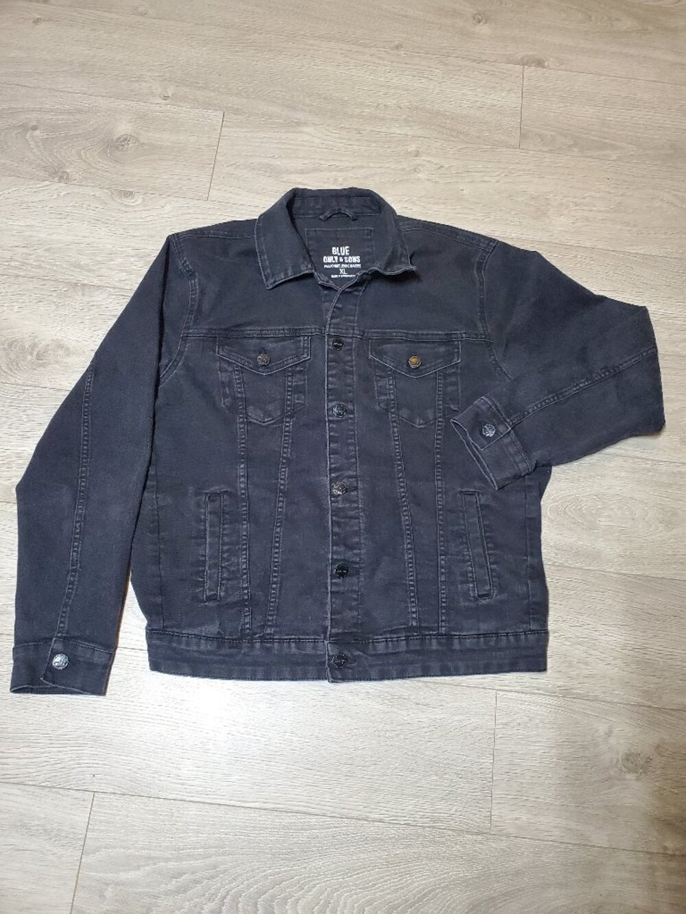 Men's Only & Sons Black Denim Jacket XL